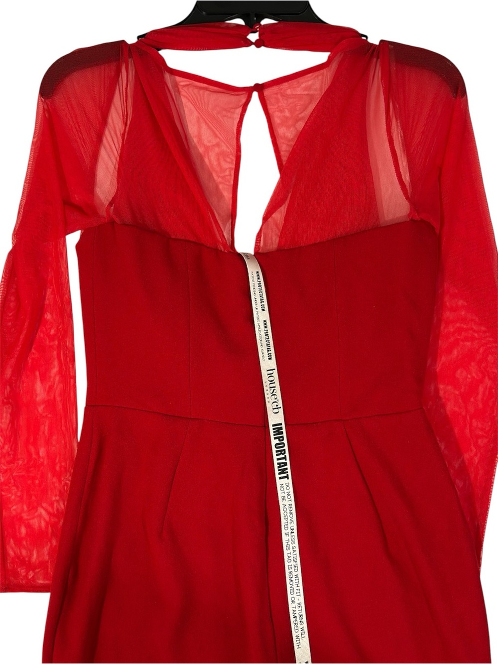 NWT House of CB Yasmin Scarlet Plunge Midi Dress True Red size M Bodycon - Picture 11 of 16